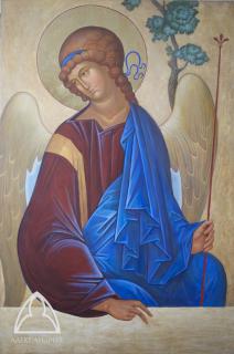 Икона по мотивам Св. Троицы Андрея Рублева.