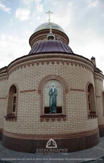 Мозаика «Блаженная Матрона Московская», г. Оренбург. Фасад храма.