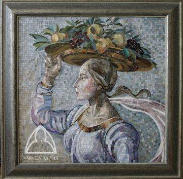 Мозаичное панно «Девушка с фруктами».